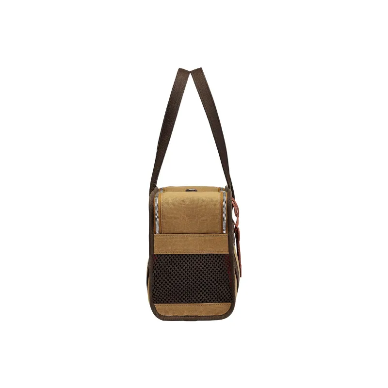 HERMES Cotton Small Dog Carrying Bag Pet Carrier Handbag Unisex Light Yellow Umber/Flame Orange-2