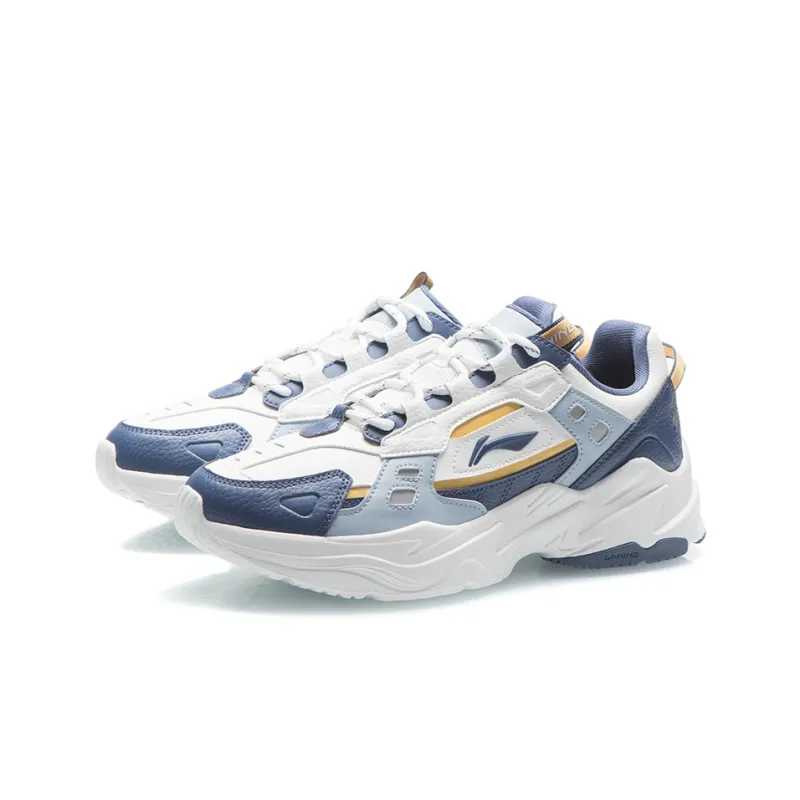LiNing Slip Resistant, Abrasion Resistant, Lightweight Low Top Sports Casual Shoes Men's White Blue-2