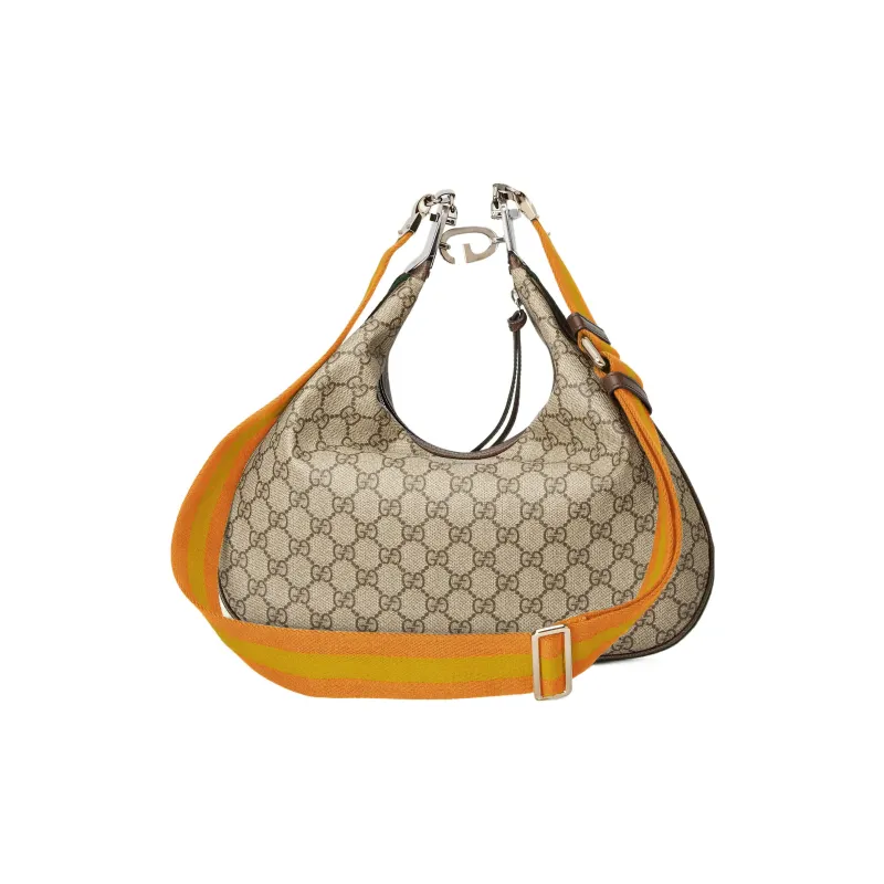 GUCCI Attache Canvas Webbing Trim Dumpling Bag, Portable Crossbody Bag, Shoulder Bag Women's-2