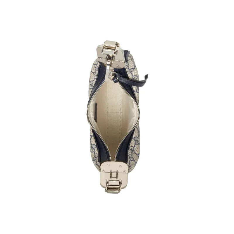 GUCCI Attache Canvas Leather Trim Dumpling Bag, Portable Crossbody Bag, Shoulder Bag Women's-5