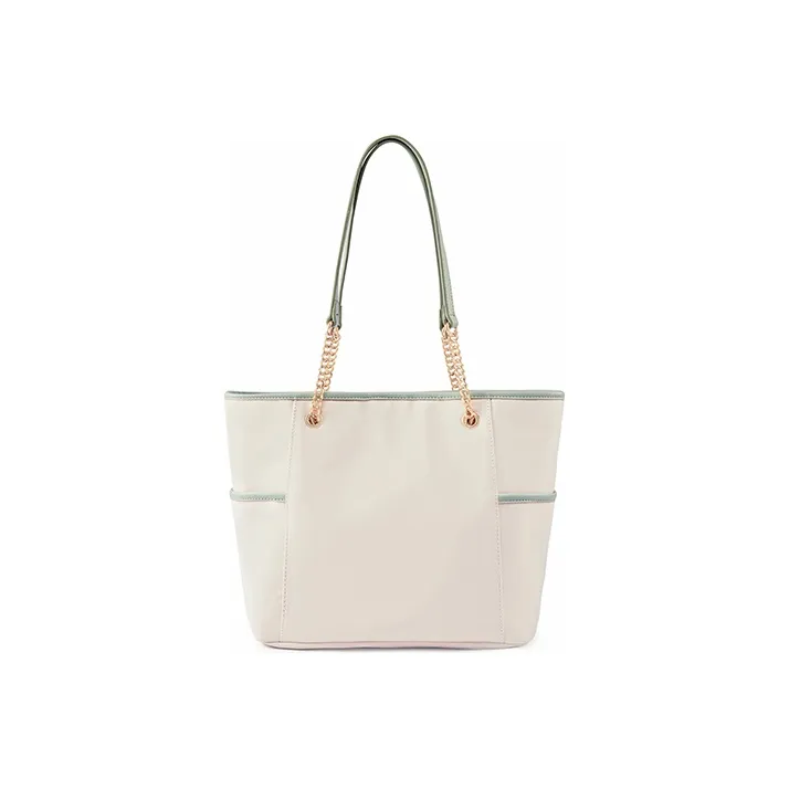 Sound For Life Nylon Fabric Tote Bag Shopping Bag Shoulder Bag Handbag Shoulder Bag Medium Size Women's Ecru-2