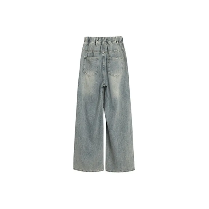 QYPRF Loose Fit Wide Leg Jeans Women's Blue-1