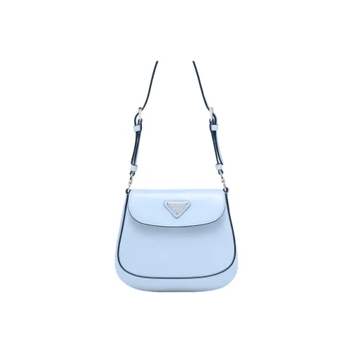 PRADA Shiny Leather Portable Crossbody Bag Shoulder Bag Mini Women's Sky Blue