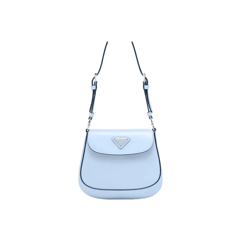 PRADA Shiny Leather Portable Crossbody Bag Shoulder Bag Mini Women's Sky Blue-0