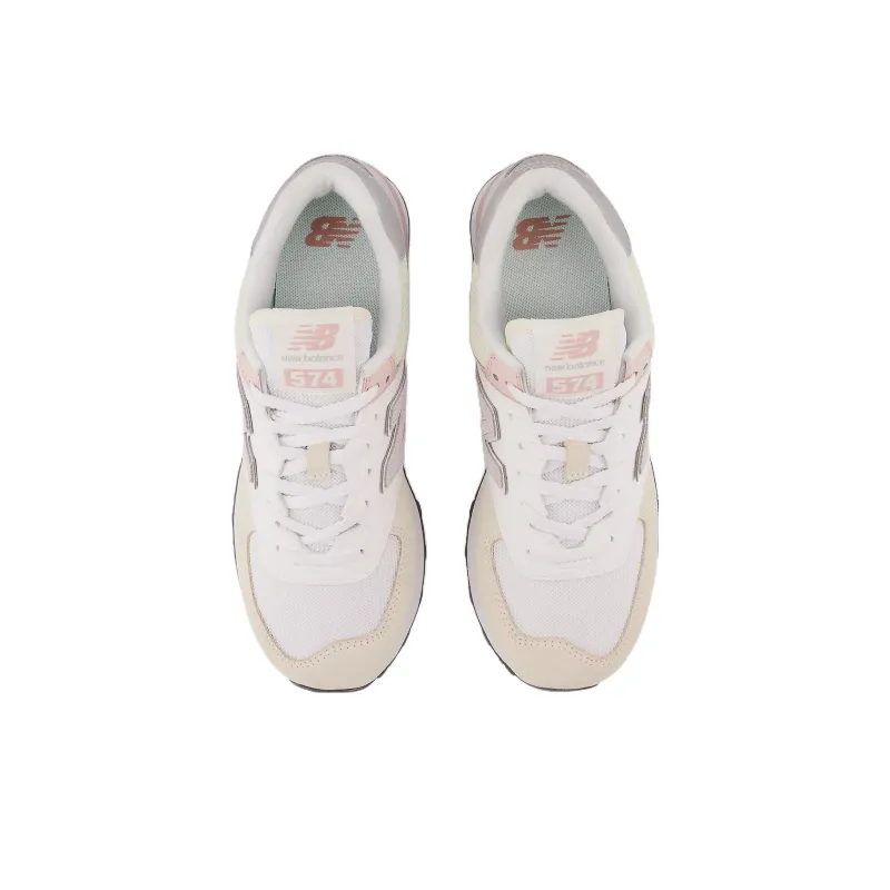 New Balance 574 Beige White Pink Sand Women's-2
