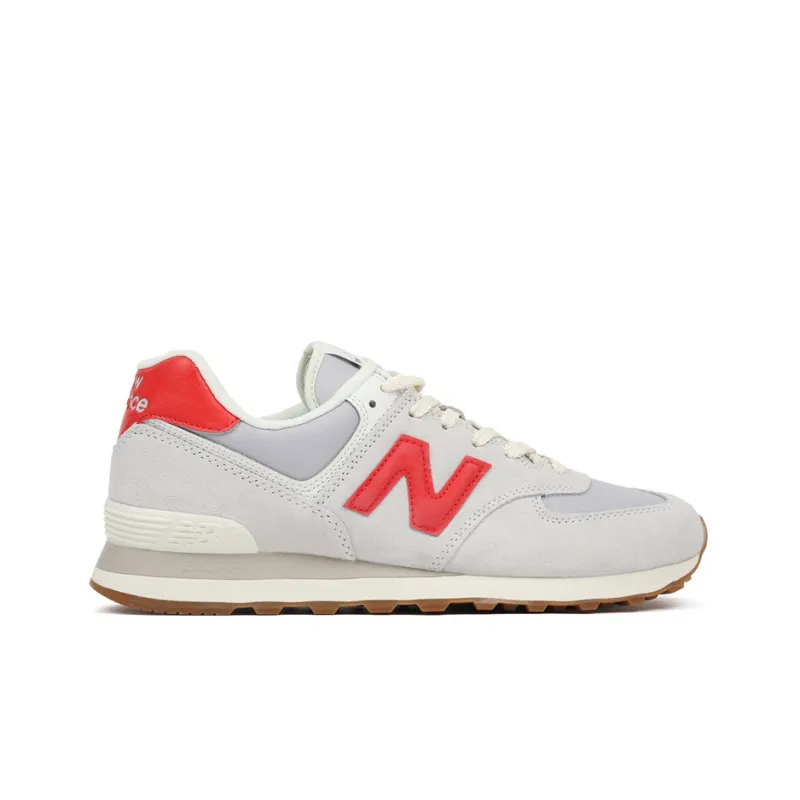 New Balance 574 White Red Grey Gum-1