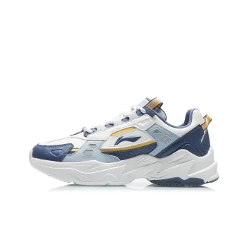 LiNing Anti Slip And Wear Resistant Lightweight Low Top Sports Casual Shoes White Blue