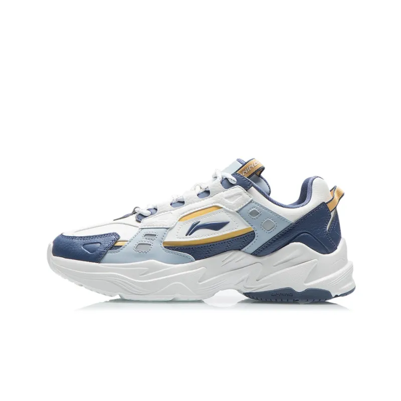LiNing Slip Resistant, Abrasion Resistant, Lightweight Low Top Sports Casual Shoes Men's White Blue-0