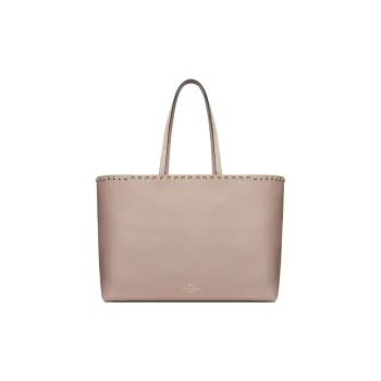 Valentino Rockstud Grain Calfskin Tote Shoulder Bag, Handbag Tubas Women's Nude