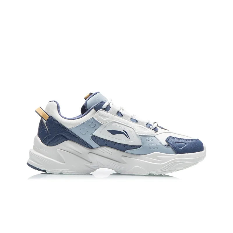 LiNing Slip Resistant, Abrasion Resistant, Lightweight Low Top Sports Casual Shoes Men's White Blue-1