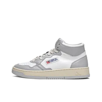 AUTRY Medalist Mid Leather Sneakers Two Toned 'White Grey' Women's