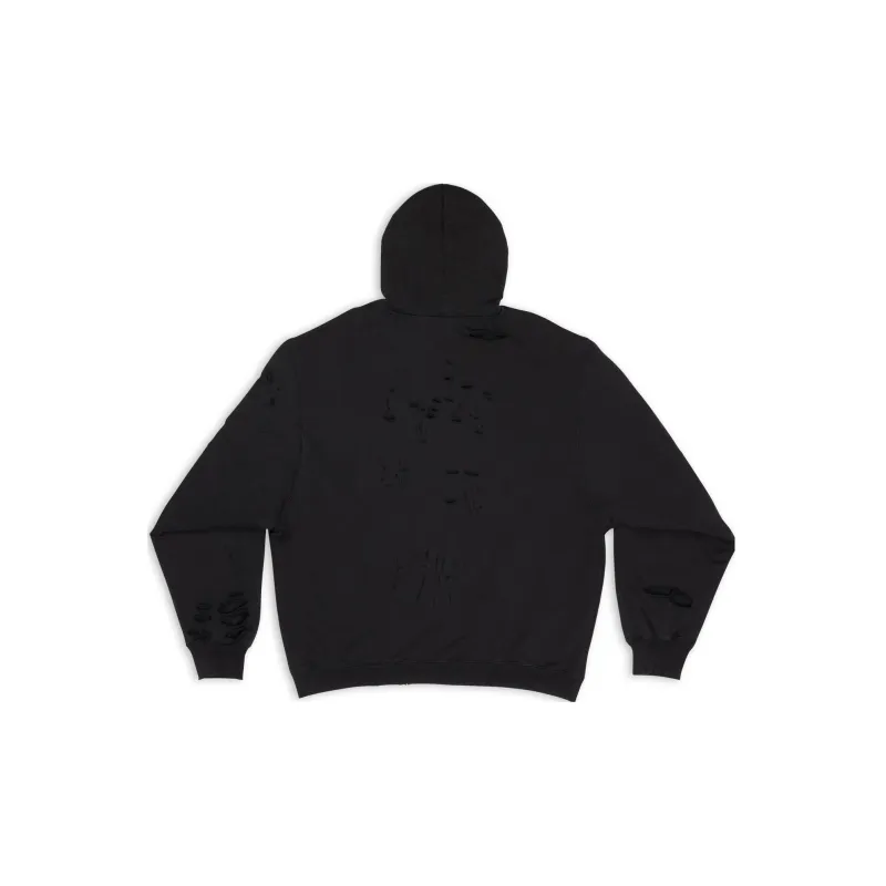 Balenciaga Caps Destroyed Oversize Fit Hoodie-1