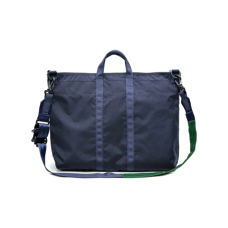 The MAD HATcher Polyamide Shoulder Bag, Crossbody Bag, Handbag Large Size Unisex Black/Navy Blue-8