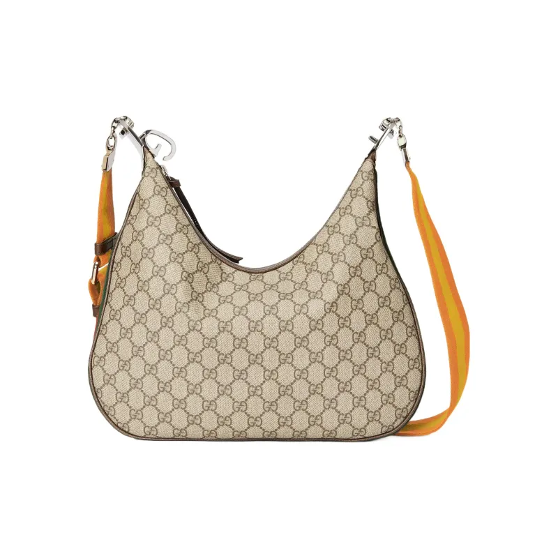 GUCCI Attache Canvas Webbing Trim Dumpling Bag, Portable Crossbody Bag, Shoulder Bag Women's-4