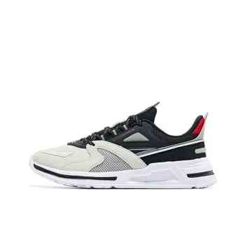 Erke Cushioned Anti Slip Wear Resistant Breathable Lightweight Low Top Running Shoes Men's Black Red