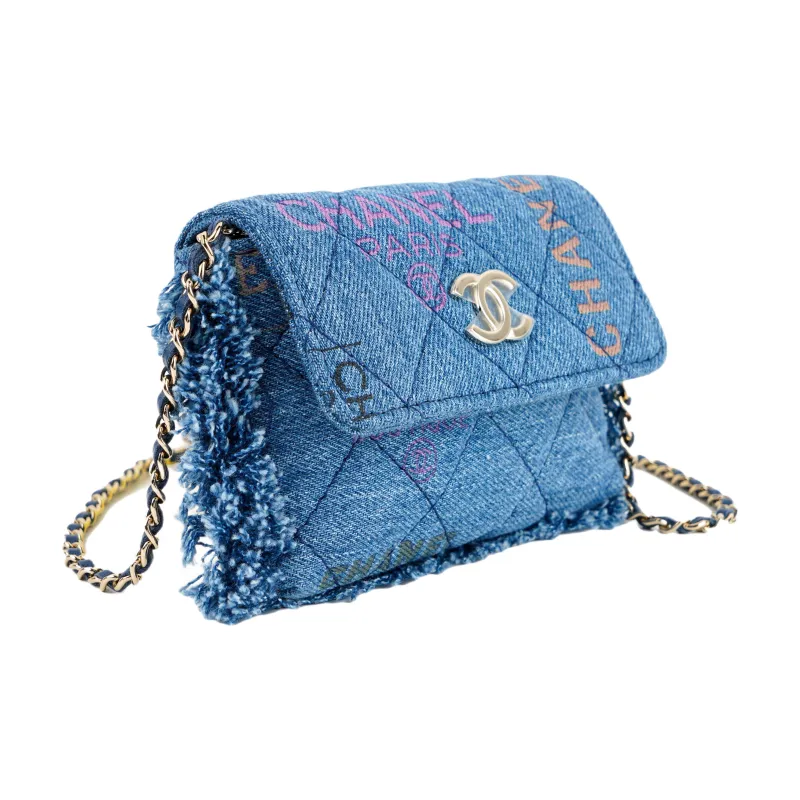 CHANEL 22SS Denim Flap Bag, Shoulder Bag, Crossbody Bag Women's Blue-1