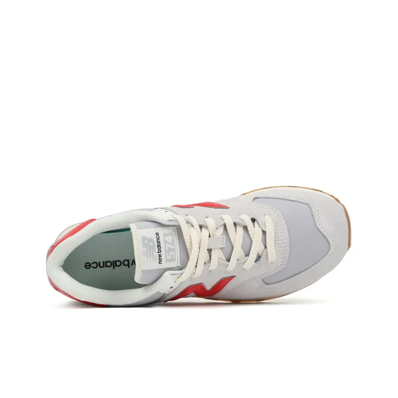 New Balance 574 White Red Grey Gum-2