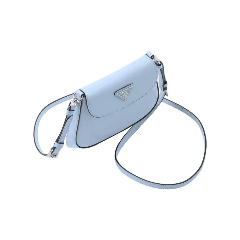 PRADA Shiny Leather Portable Crossbody Bag Shoulder Bag Mini Women's Sky Blue-2