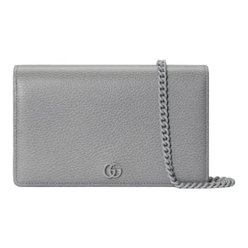 GUCCI GG Marmont Leather Chain Bag Shoulder Bag Crossbody Bag Mini Women's Dark Gray