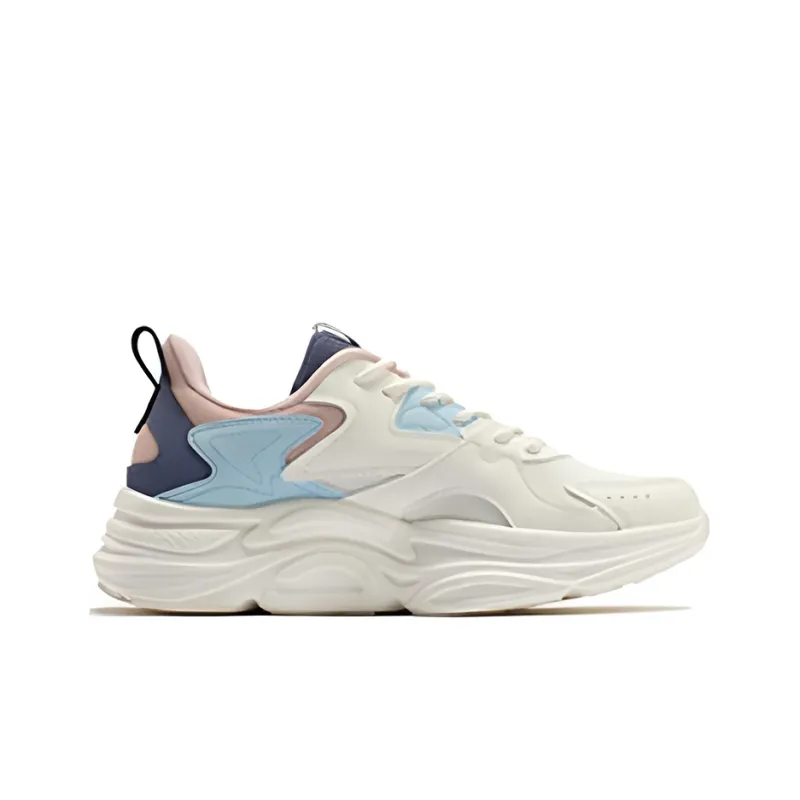 361° Casual Shoes Women's Low Top Feather White/Light Peach Pink/Blue-1