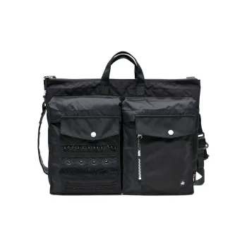 The MAD HATcher Polyamide Shoulder Bag, Crossbody Bag, Handbag Large Size Unisex Black/Navy Blue