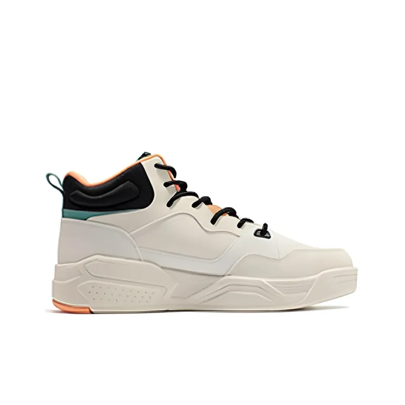 361° Wear-resistant Non-slip And Breathable Mid-Top Skateboard Shoes Men's Beige Black-1