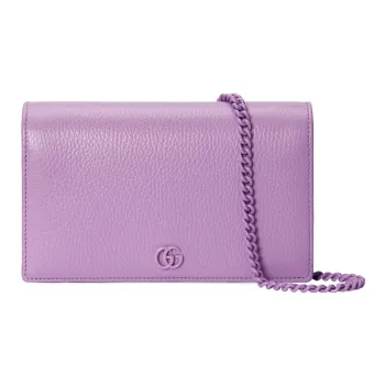 GUCCI GG Marmont Leather Chain Bag, Crossbody Bag, Shoulder Bag Mini Women's Light Purple