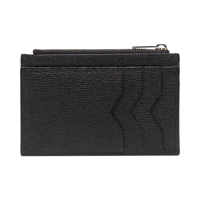 Valextra Leather Card Holder, Coin Purse Men's Black-2