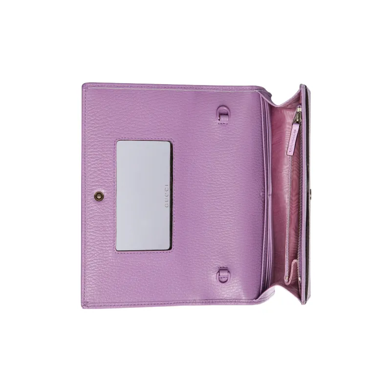 GUCCI GG Marmont Leather Chain Bag, Crossbody Bag, Shoulder Bag Mini Women's Light Purple-5