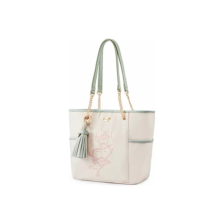 Sound For Life Nylon Fabric Tote Bag Shopping Bag Shoulder Bag Handbag Shoulder Bag Medium Size Women's Ecru-1
