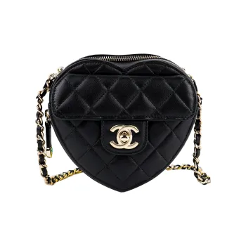 CHANEL Lambskin Heart Bag Handbag, Shoulder Bag, Crossbody Bag Women's Black
