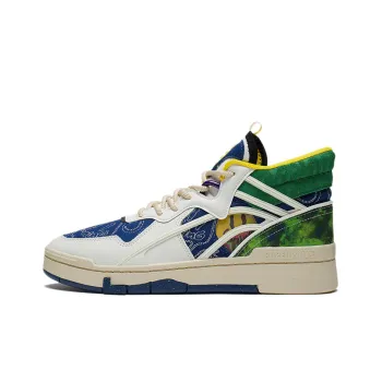 LiNing Wave Mid Party High Top Skateboard Shoes Men's White Green Blue