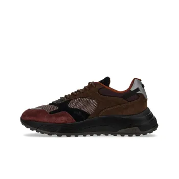 HOGAN Hyperlight Casual Shoes Men Low-Top Brown/Black/Red