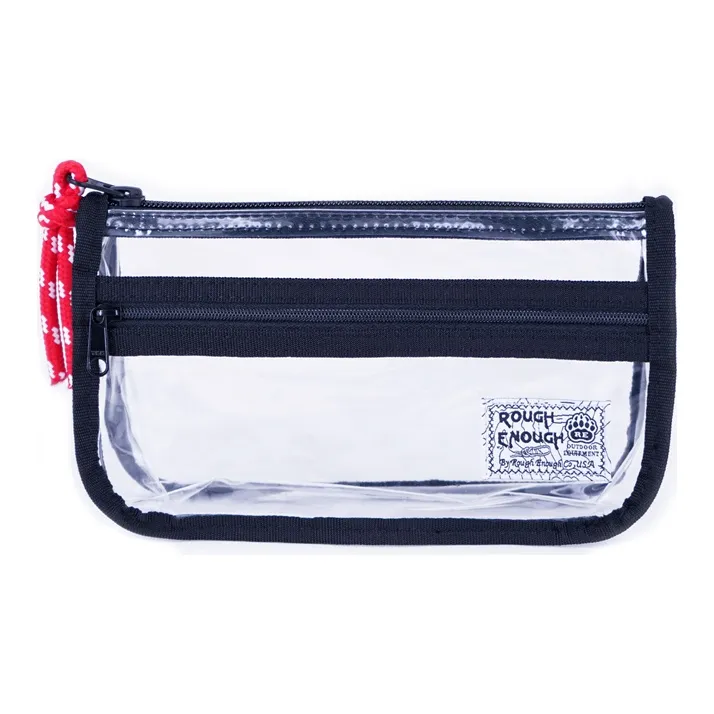 Rough Enough PVC Pen Pouch, Storage Bag, Makeup Bag, Organizing Bag, Toiletry Bag Regular Unisex Black Frame-0