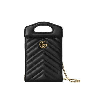 GUCCI GG Marmont Leather Shoulder Bag, Crossbody Bag, Handbag Mini Women's Black