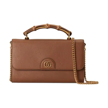 GUCCI Diana Leather Small Square Bag Handbag Shoulder Bag Crossbody Bag Women's Brown
