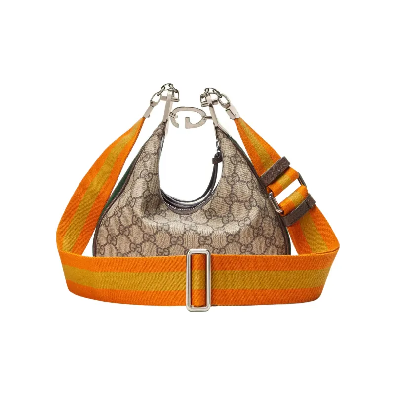 GUCCI Attache Canvas Leather Trim Dumpling Bag Handbag, Crossbody Bag, Shoulder Bag Women's-2