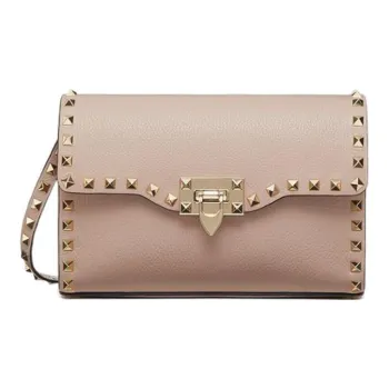Valentino Grained Calfskin Shoulder Bag Crossbody Bag Women's Pink