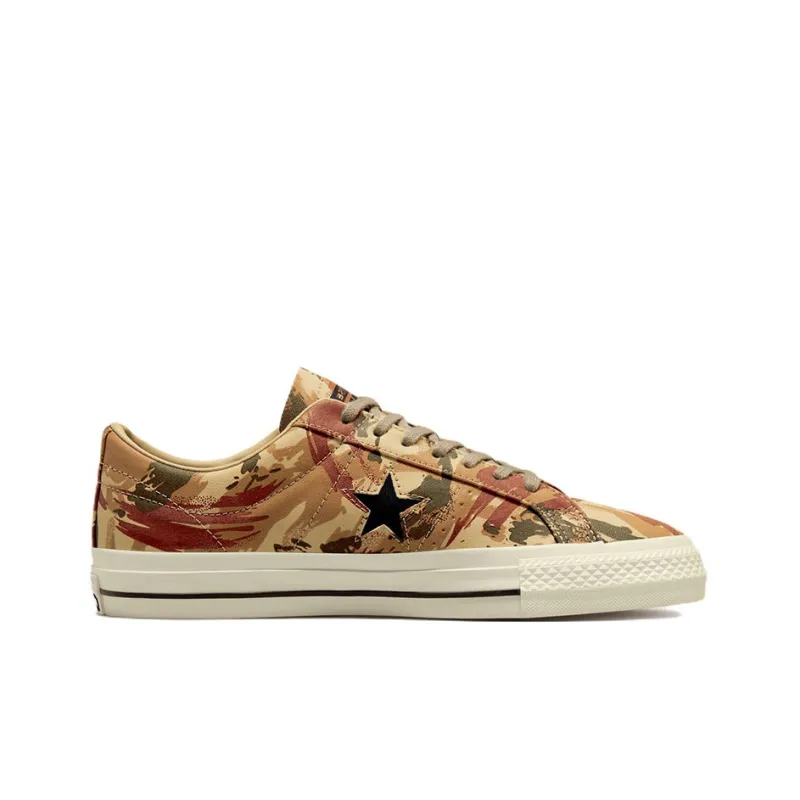 Converse One Star Pro Brushstroke Camo Anti-Slip And Wear-Resistant Lightweight Low-Top Skateboard Shoes Unisex Khaki-1