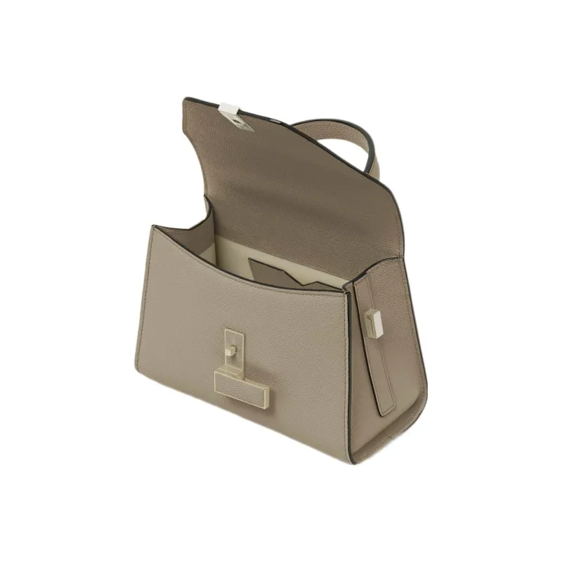 Valextra Iside Millepunte Calfskin With Leather Detail Shoulder Bag, Crossbody Bag, Handbag Women's Ivory Gray-5