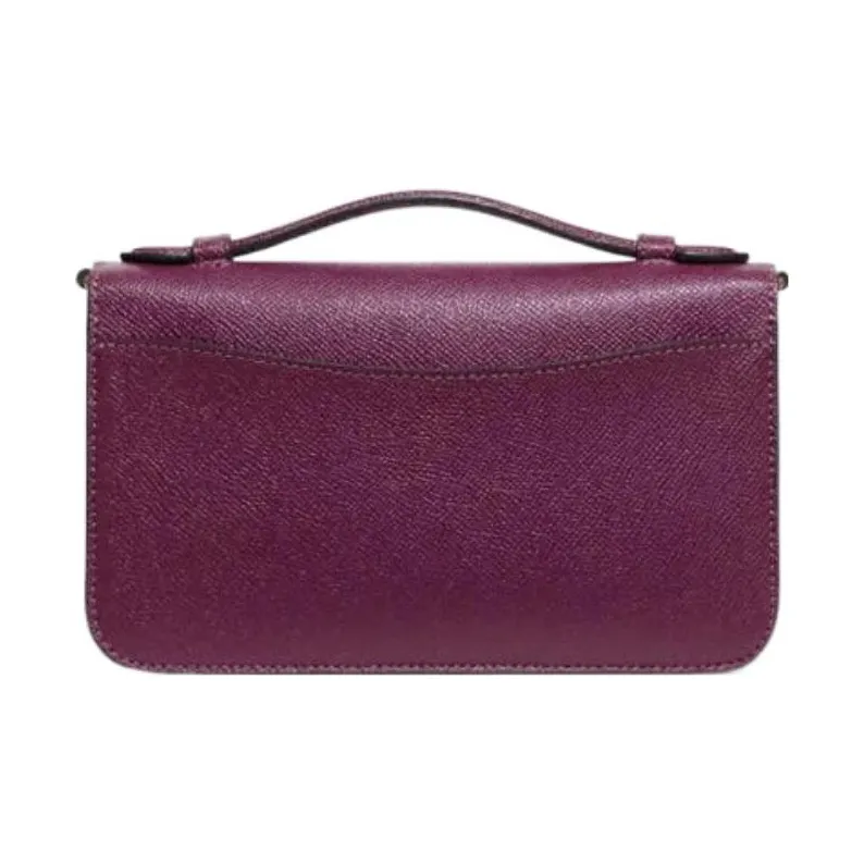 COACH Bea Cross-Stitch Leather Handbag Shoulder Bag Crossbody Bag Small Size Women's Berry Purple-2