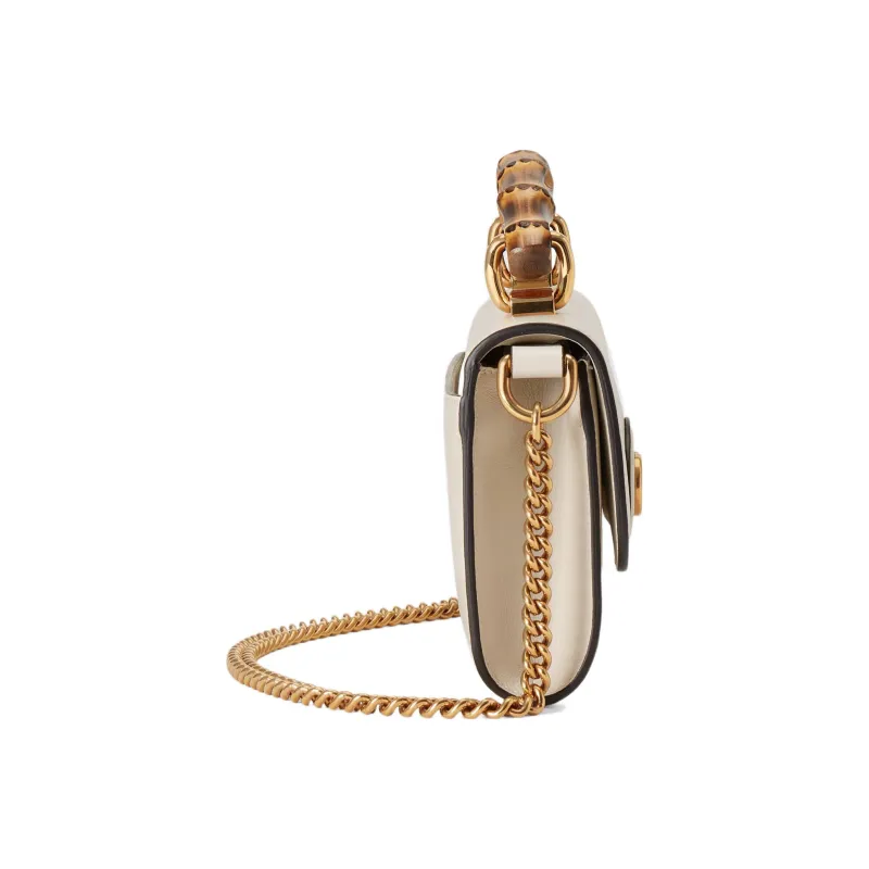 GUCCI Diana Leather Small Square Bag, Handbag, Shoulder Bag, Crossbody Bag Mini Women's White-3