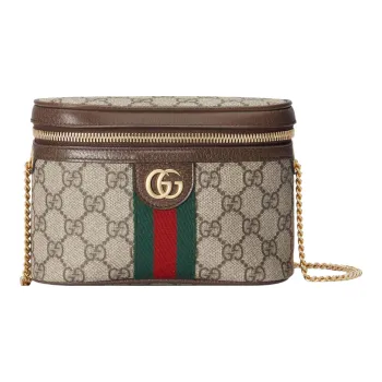 GUCCI Ophidia Supreme Canvas One Shoulder Handbags Fanny Pack Women's Ebony