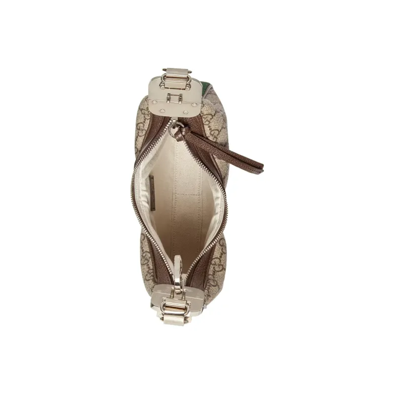 GUCCI Attache Canvas Leather Trim Dumpling Bag Handbag, Crossbody Bag, Shoulder Bag Women's-5