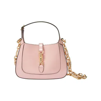 GUCCI Jackie 1961 Patent Leather Crescent Shoulder Bag Shoulder Bag Mini Women's Light Pink