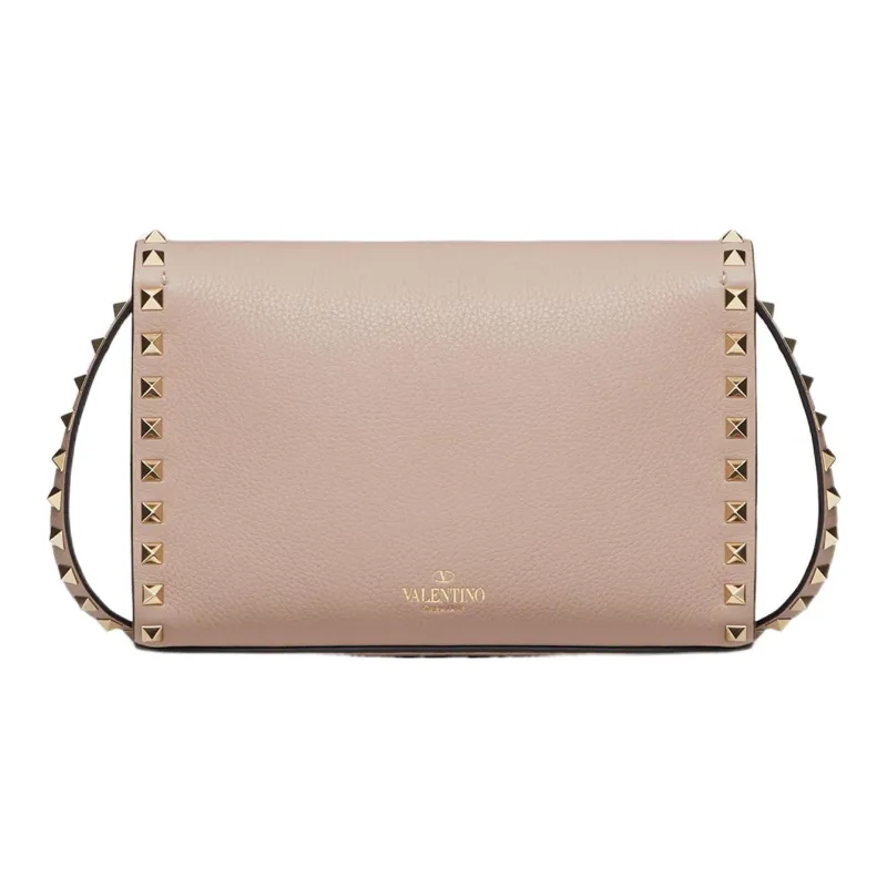 Valentino Grained Calfskin Shoulder Bag Crossbody Bag Women's Pink-2