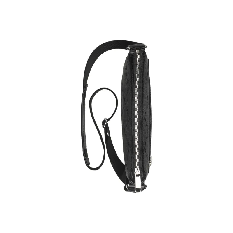 GUCCI Leather Messenger Bag Crossbody Bag Shoulder Bag Men's Black-4