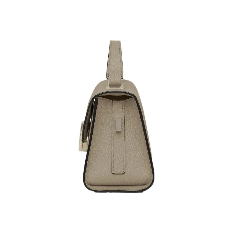 Valextra Iside Millepunte Calfskin With Leather Detail Shoulder Bag, Crossbody Bag, Handbag Women's Ivory Gray-1