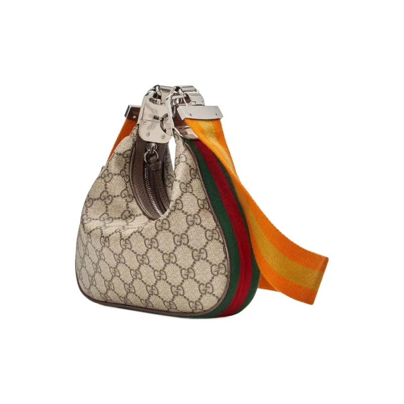 GUCCI Attache Canvas Leather Trim Dumpling Bag Handbag, Crossbody Bag, Shoulder Bag Women's-1