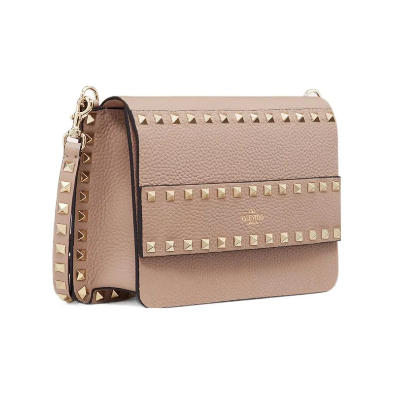 Valentino Calfskin Crossbody Bag, Shoulder Bag Women's Light Pink-1